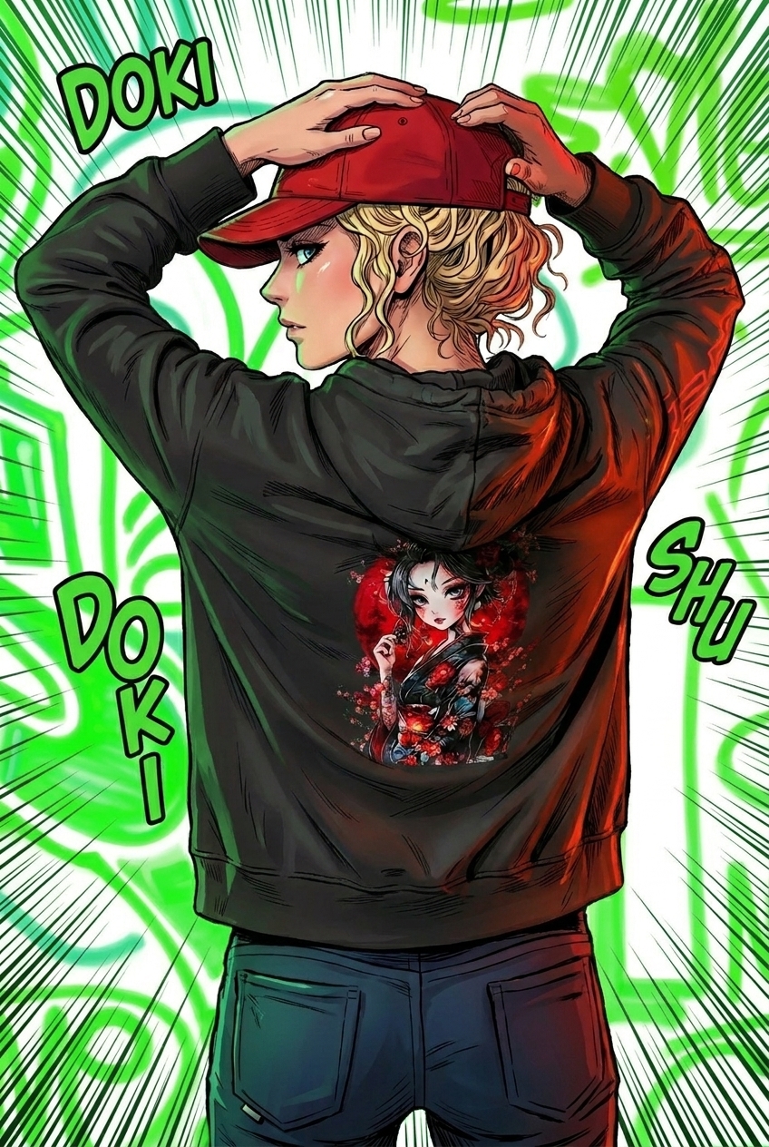 Doki-Shu — vue dos sur graffiti vert